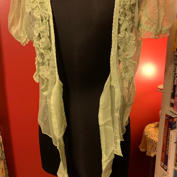 Pretty Angel Silk Ruffle Shrug - Picture 4 of 11